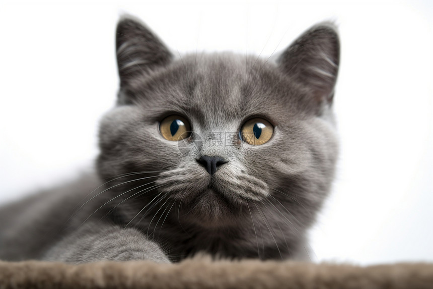 家养的灰色短毛猫图片