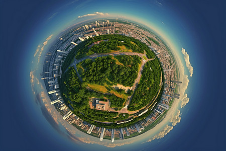 360°城市航拍背景图片