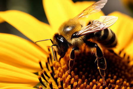 采蜜的黄蜂背景图片