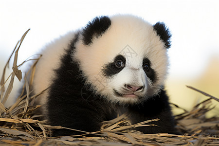 树杈图片可爱的熊猫幼崽背景
