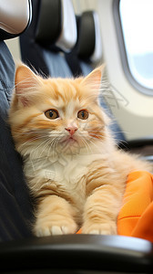 在高铁上的小猫高清图片