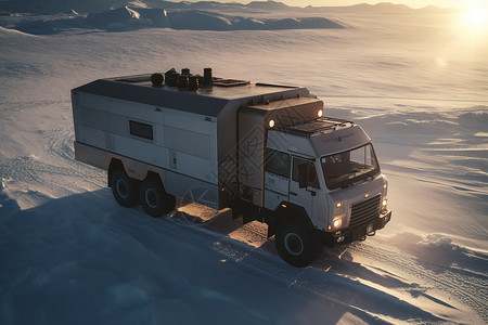 北极探险车辆高清图片