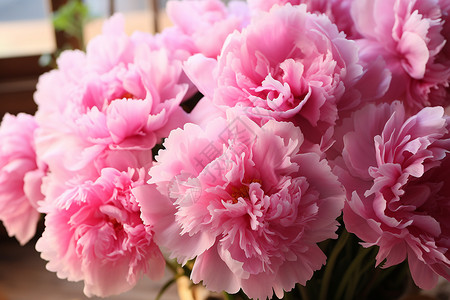 盛开花束粉色的牡丹花设计图片