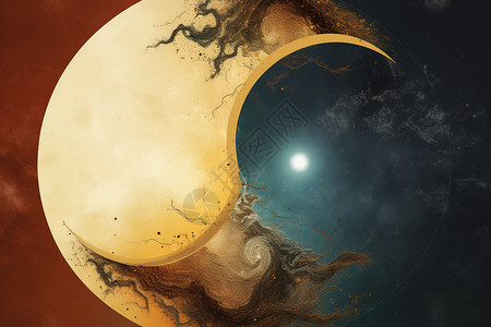 阴阳太极图复古创意阴阳背景设计图片