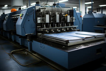 橙色书本工厂印刷机器背景