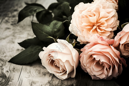 粉红色的玫瑰花束背景图片