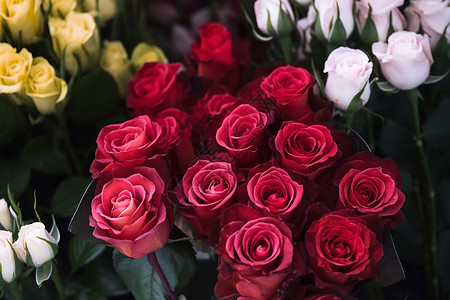 盛开的红色玫瑰高清图片