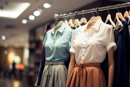 购物商场的女士服装店背景图片