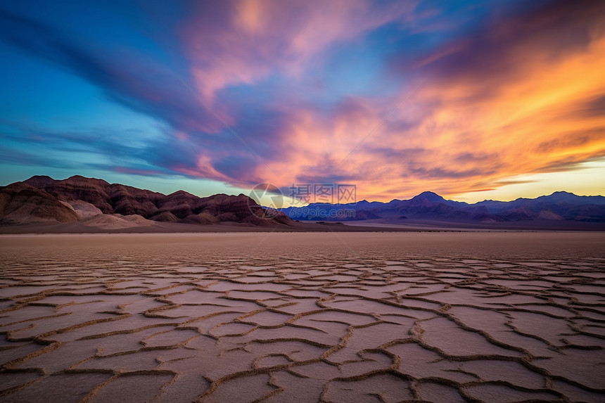 日落下的莫哈韦沙漠图片