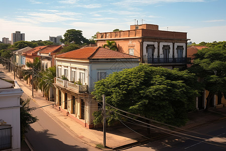 整洁城市整洁的巴拉圭街道背景
