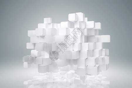 白色正方体堆放的很艺术的方块设计图片