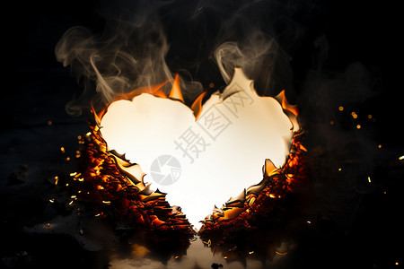 心形火焰光效心形的火焰设计图片