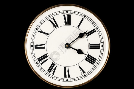 时钟表盘圆形的黑色表盘背景