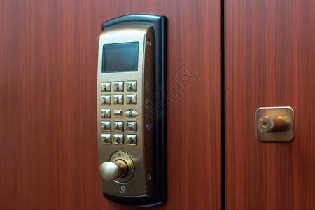密码指纹锁豪华安全的门锁背景