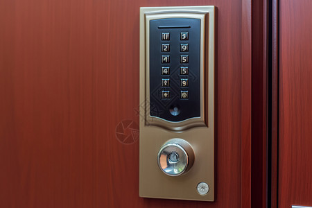密码指纹锁高科技的门锁背景