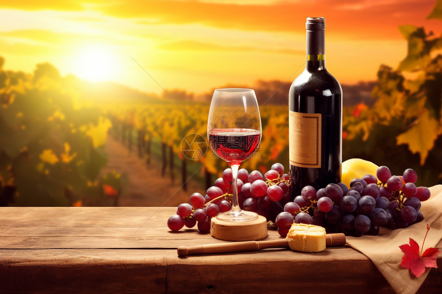 农庄里的葡萄美酒图片
