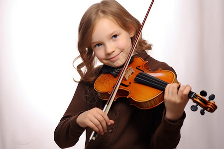 学习小提琴的孩子图片