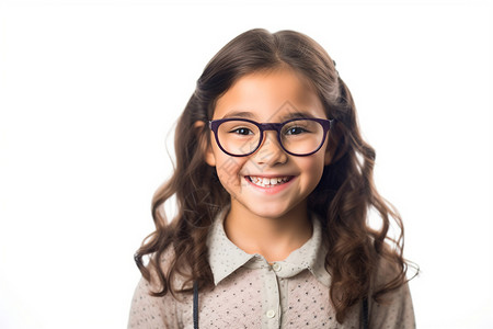 戴眼镜的开朗儿童高清图片