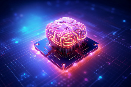 科技芯片大脑背景图片