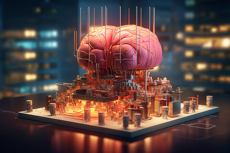 大脑芯片技术背景图片