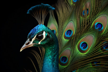 孔雀美丽的羽毛背景图片