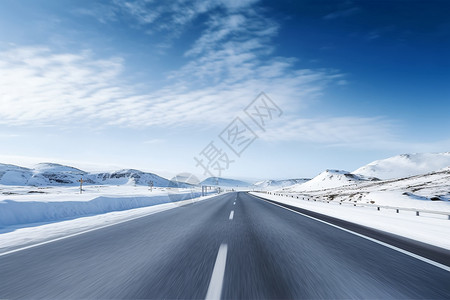 冬季公路的风景图片