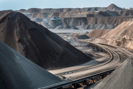 工业煤炭加工厂的运输线图片