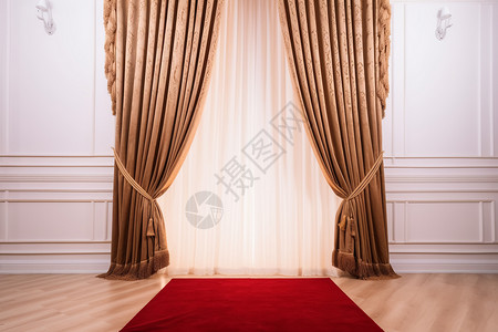 复古典雅的窗帘装饰背景图片