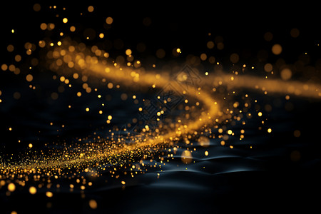 金色粒子海洋金色发光创意背景设计图片