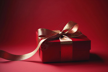 红色背景上的礼物盒子背景图片