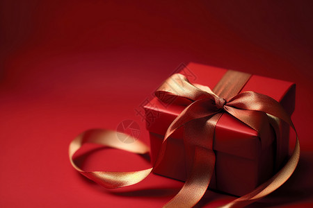 红色丝带的礼物盒子背景图片