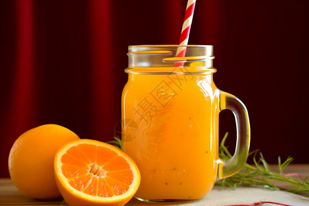 健康的橙汁和橙子图片