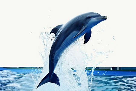 夏天海洋馆中的海豚背景图片