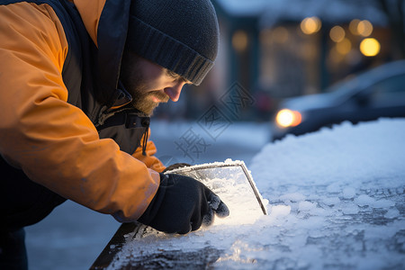 清扫冬天的雪图片