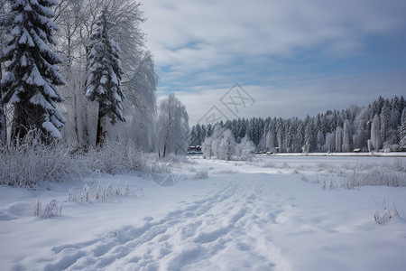 冬季冰天雪地的风景高清图片