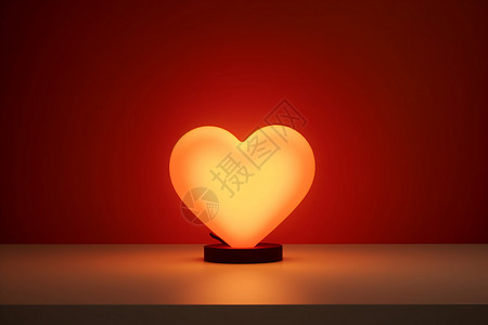 平面心形素材爱心形状的台灯设计图片