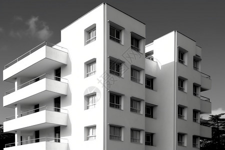 黑白色的建筑图片