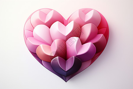 心装饰粉色的心形图标插画
