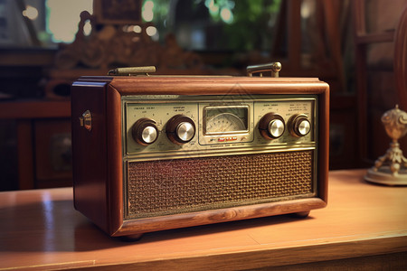 音乐时间复古的收音箱背景