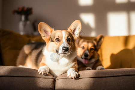 家中的柯基犬图片