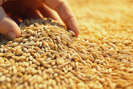 成熟的小麦籽粒背景图片