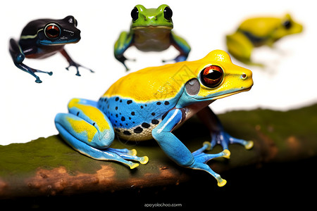 蓝色箭毒蛙青蛙是益虫插画