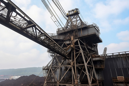 煤厂巨大的挖掘机背景