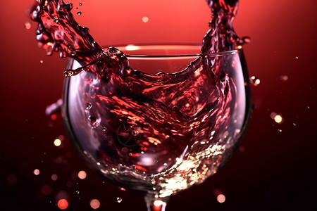 液滴和漩涡的红酒背景图片