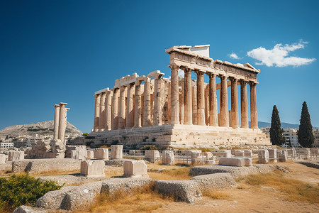 希腊古建筑风景区高清图片