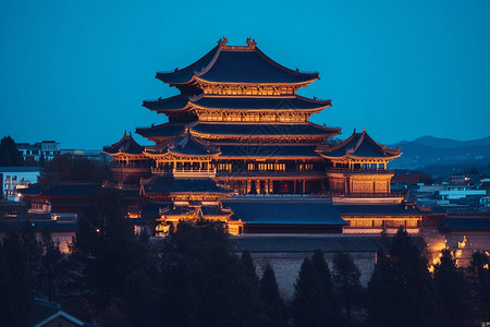 中国古式建筑背景图片