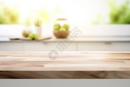 厨房木板厨房木质台面展示背景背景