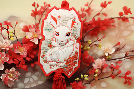 折纸风春节装饰素材兔年春节装饰背景