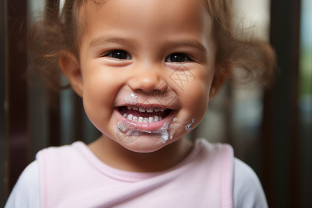 护理牙齿的孩子背景图片
