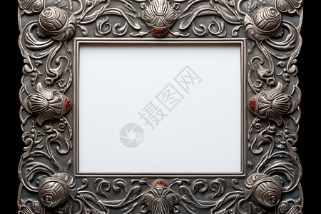 黑色花纹框架花纹繁复的金属相框背景